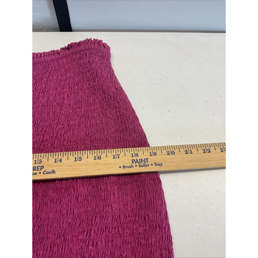 Anthropologie Size L Purple Smocked Ruffle Hem Stretch Cotton Mini Skirt - Picture 8 of 10
